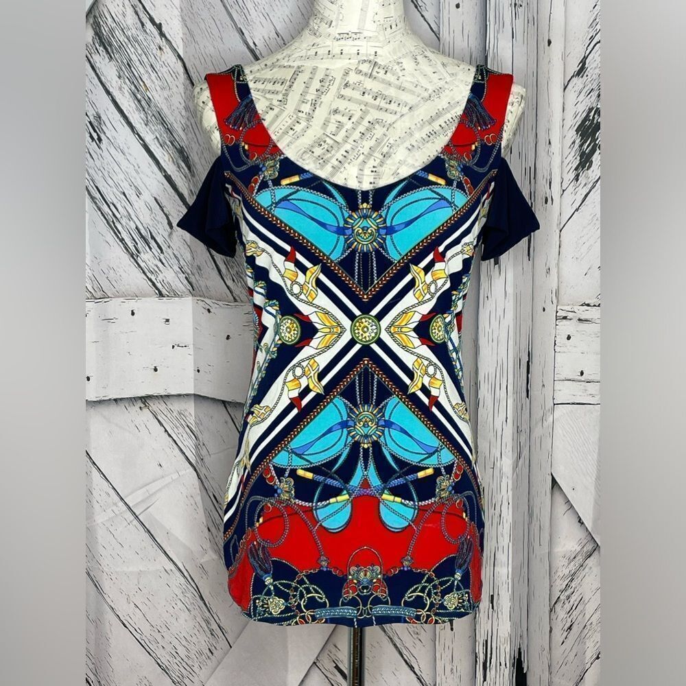 Eva Varro Cold Shoulder Top Nautical S/M